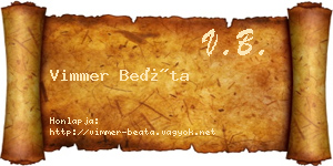 Vimmer Beáta névjegykártya